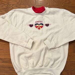 White Embroidered “God Bless America” Vintage Sweater